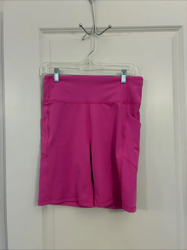 Figs Women's Hot Pink High-Rise Bike Shorts size Large - Image 2