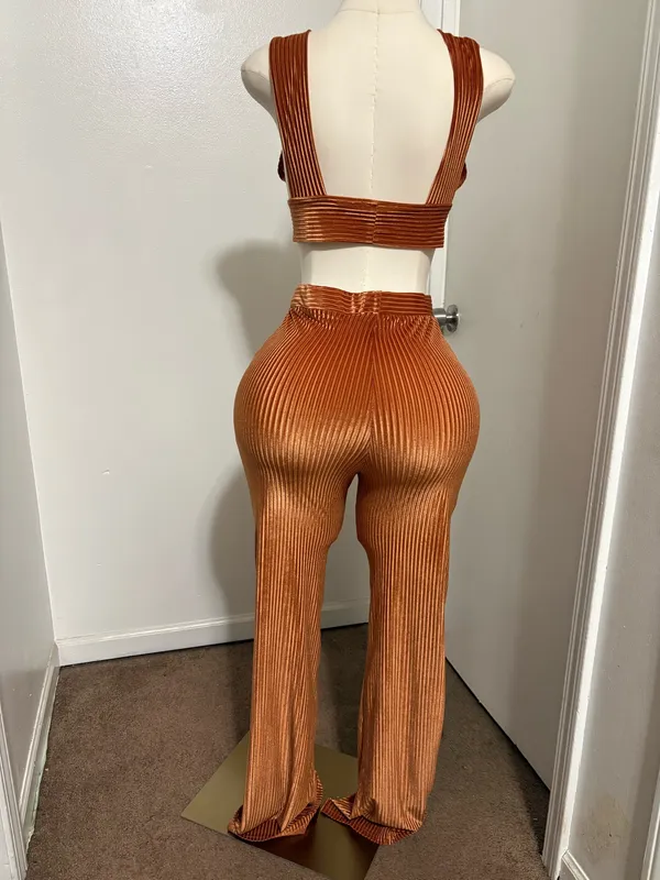 Etro Ribbed velvet high-waist Flare pants and matching top - Image 2