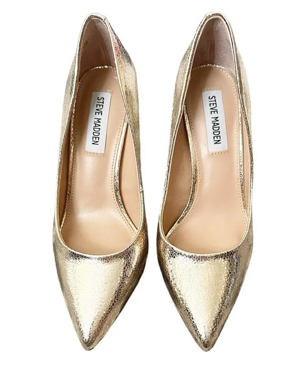 NWOT STEVE MADDEN Luiza Pumps Gold 6 - Image 2