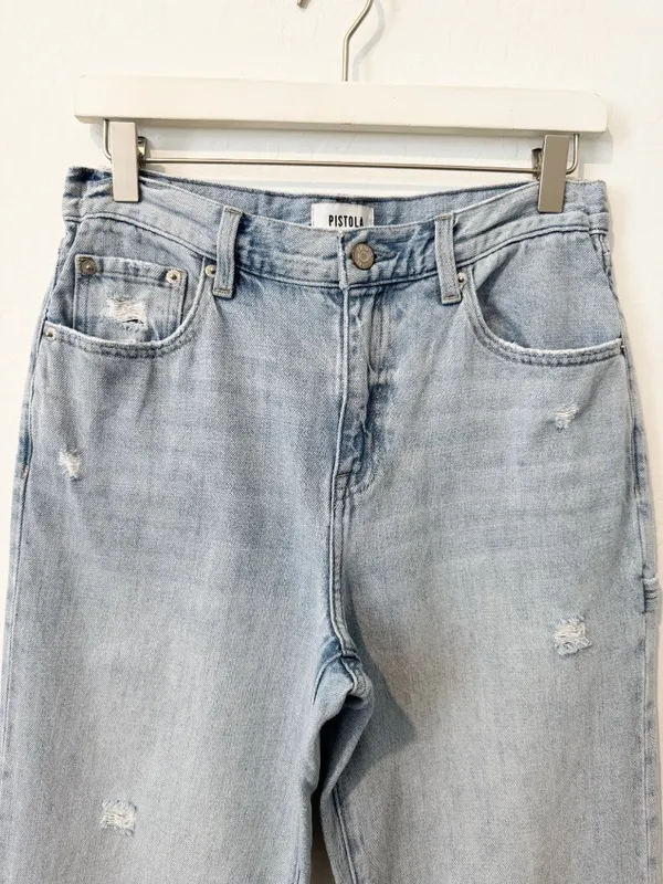 Pistola Dylan Carpenter Jeans Size 26 Wide Leg Baggy Light Wash Denim Utility - Image 4