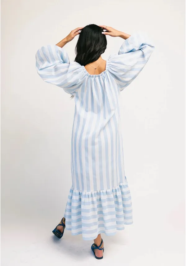 Capri Zoco Maxi Dress Blue Size M - Image 3