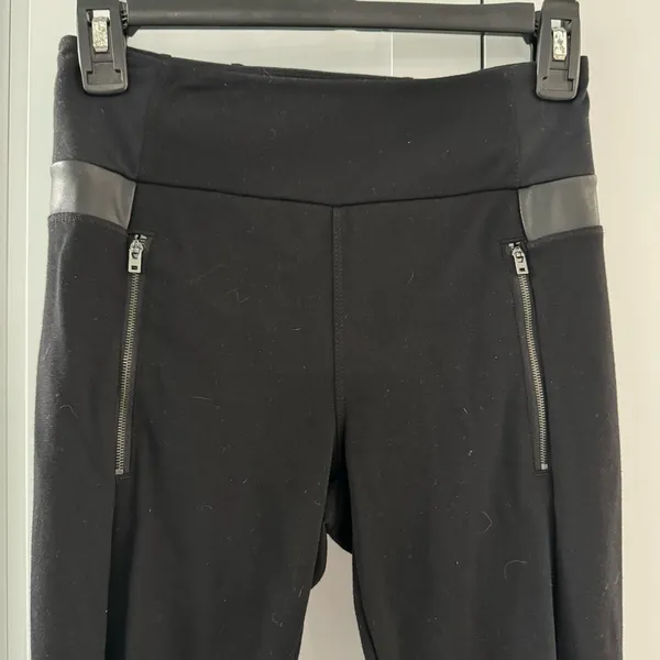 Athleta Luxe Ponte‎ Legging with Faux Leather Trim XSP - Image 4