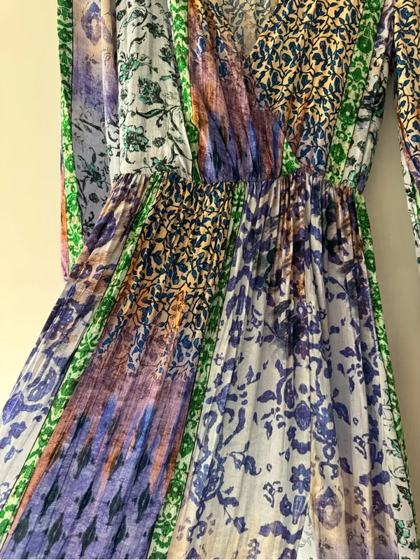 Zara Stunning Patchwork Print Pattern Long‎ Sleeve Dress - Image 4