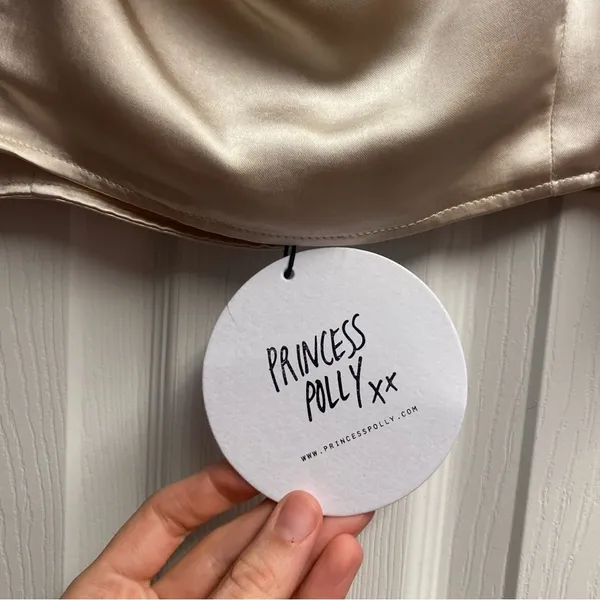 NWT Princess Polly Huxley Set Satin Top Champagne Size 12 - Image 3