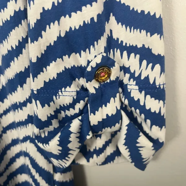 Lilly Pulitzer Rossmore Midi T-Shirt Dress Blue Stripe Zebron, Size small - Image 9