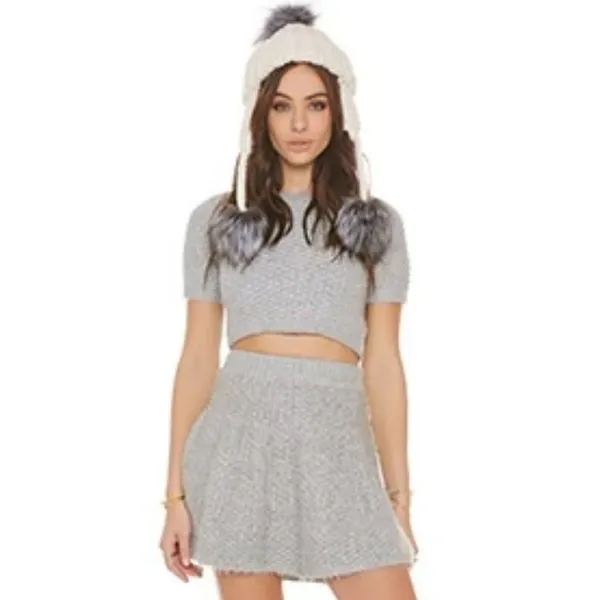 Lovers + Friends Skater Mini Skirt Womens Small Grey Coquette Soft‎ Girl Revolve - Image 3