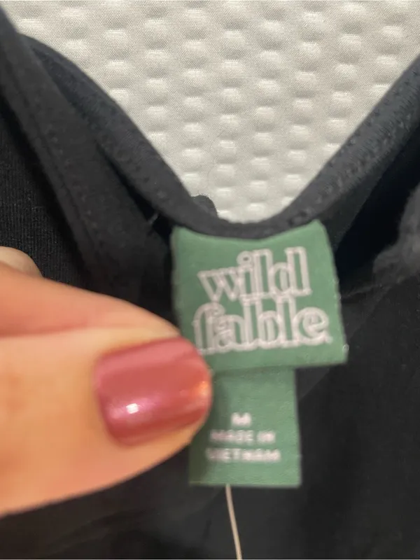 NWT Wild Fable Women’s Medium Black Square Neck Tank Bodysuit Target New - Image 3