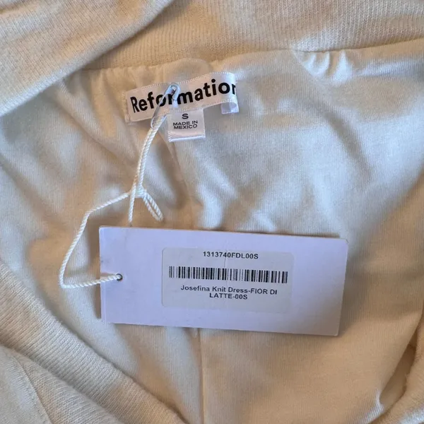 NWT Reformation Josefina Knit Midi Dress in Fior Di Latte Size Small - Image 4