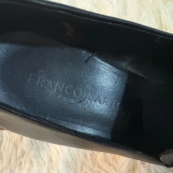 Franco Sarto leather Block Heel Loafers Black Shoes Women's Size 6.5M Euro‎ 37 - Image 7