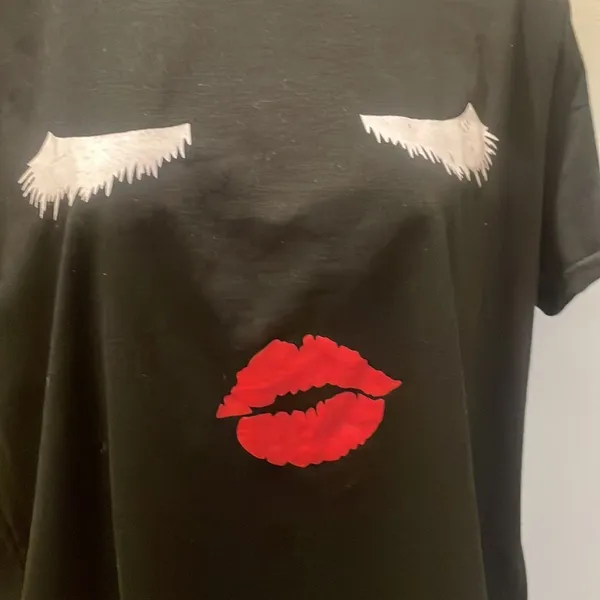 Cute eyelashes Girl face fashion top XL - Image 3