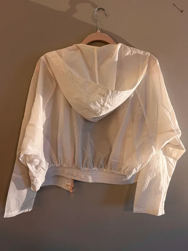Fabletics White & Pink Windbreaker Jacket - Image 4