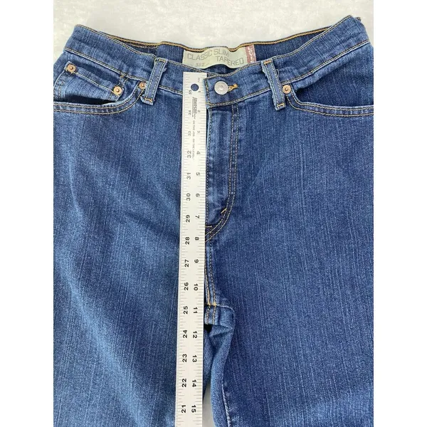 LEVI'S Womens's Classic 512 Slim‎ tapered medium jeans raw hem sz 10M - Image 4