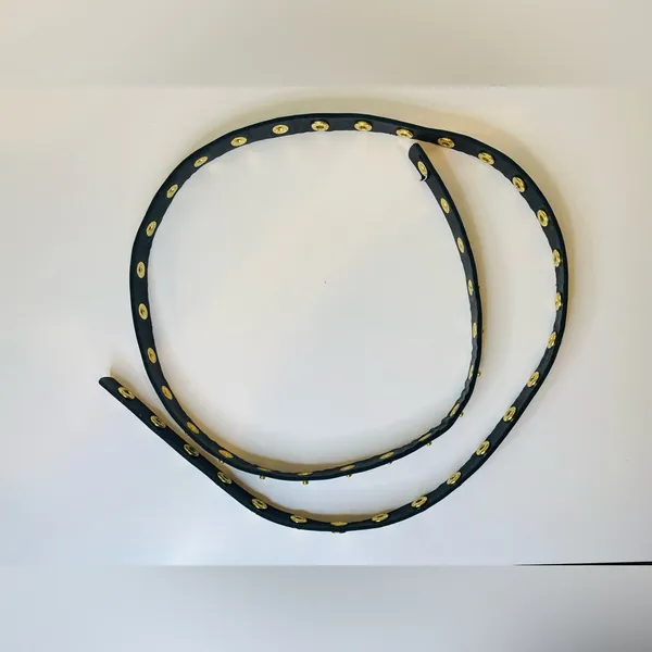 JEUN BANG Women’s Black Slim Belt with‎ Gold Studs - Image 5