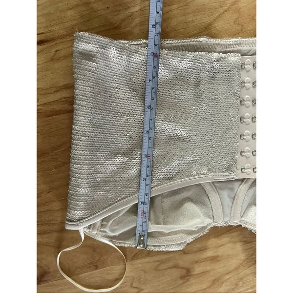Zara sparkly corset size XS tan off white crop top going out top - Image 8