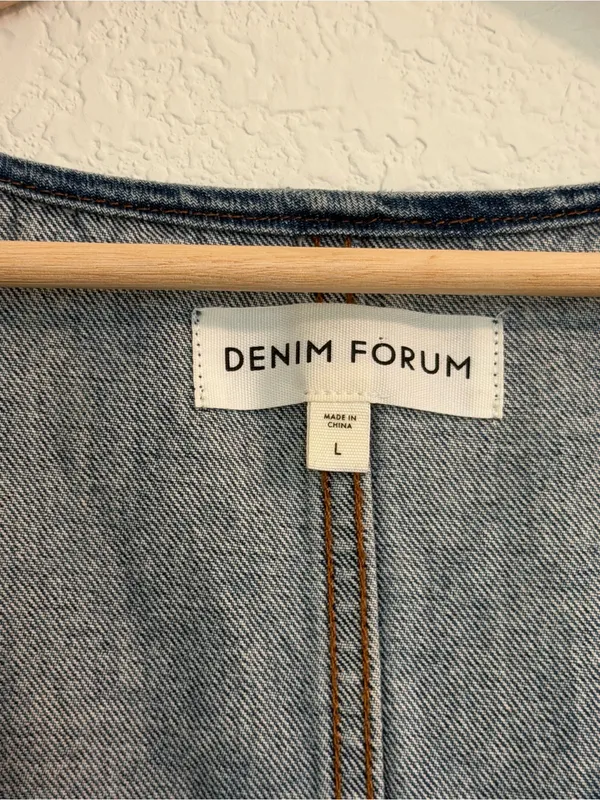 Women's Dark Blue Denim Button Vest size Large - Image 3