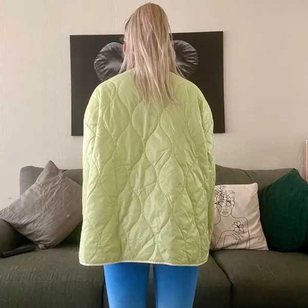 Lime Green Quilted Jacket Size L - Image 11