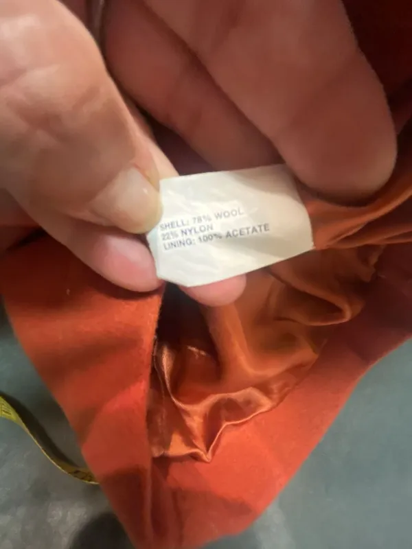 Gap Orange Wool Blend Toggle Pea Coat Jacket Women's Medium - Image 9