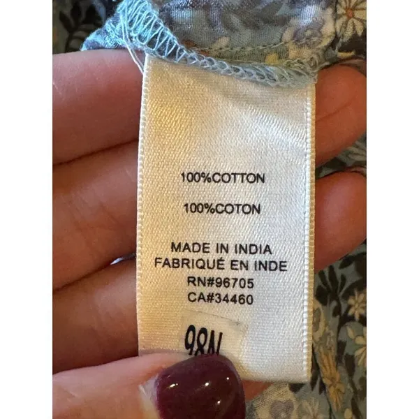 Rebecca Taylor La Vie‎ Shirt Women Medium Blue Floral One Shoulder Top Bohemian - Image 10
