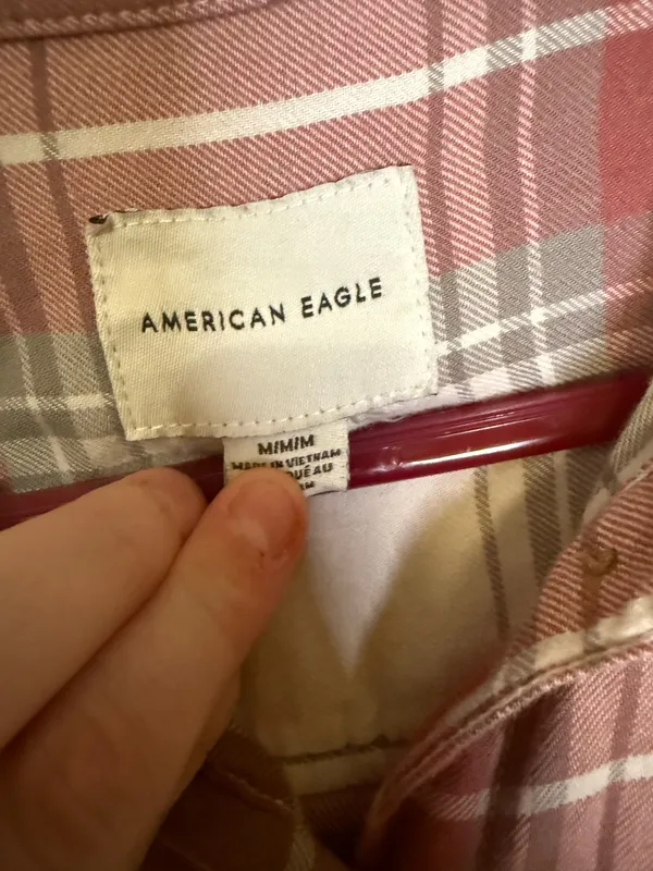 American Eagle Outfitters boxy plaid long sleeve top - Image 2