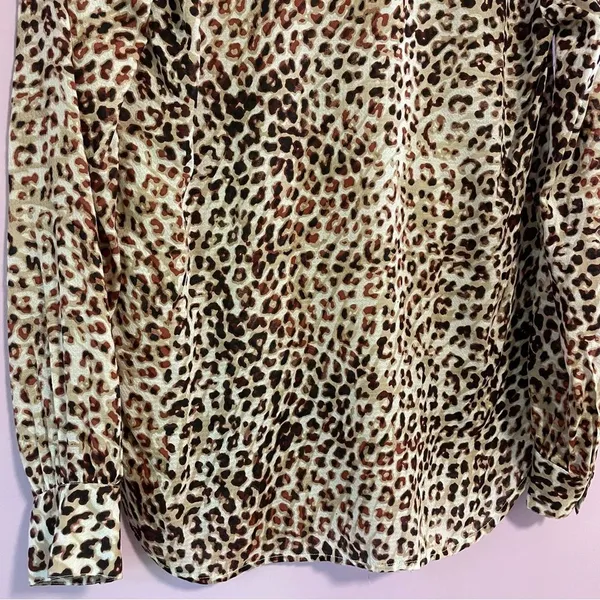 NEW Haute Hippie Tunic Top Sheer Leopard Print Chiffon Boho Modal Popover XS - Image 4