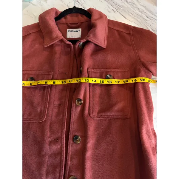 Old Navy Womens Rust Orange Wool Blend Shacket Button Front Shirt Jacket Small - Image 3