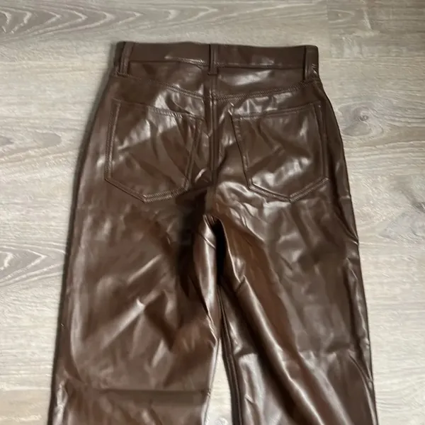 NEW Abercrombie & Fitch Vegan Leather 90s Straight Pant - Image 12