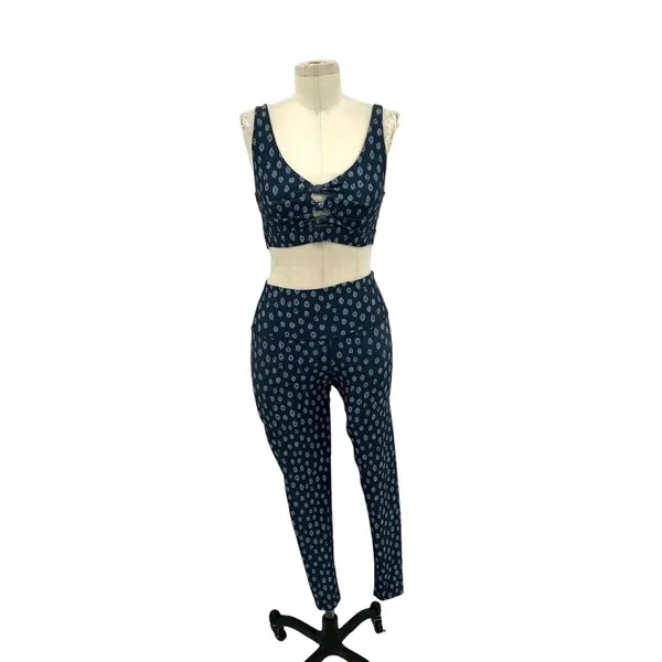 SOUL BY SOULCYCLE Ditsy Cheetah Milestone Legging & Sports‎ Bra Set Size S/M - Image 3