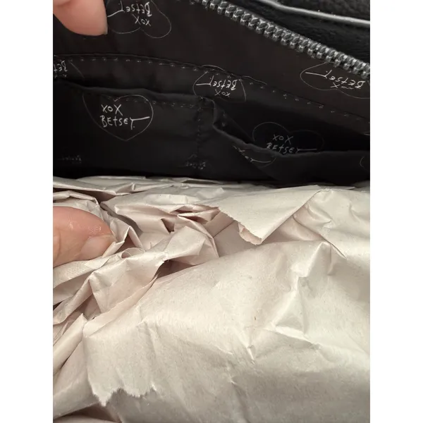Betsey Johnson Xonora Black Embossed Charm‎ Tote Bag Paris Eiffel Tower New - Image 8