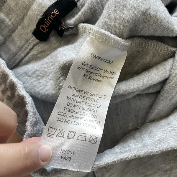 Quince Crop Sweatpants supersoft fleece wide leg womens Gray (small) loungewear - Image 9
