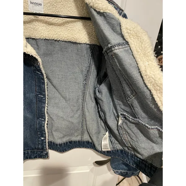 Kensie jean jacket Sherpa collar size XL - Image 5