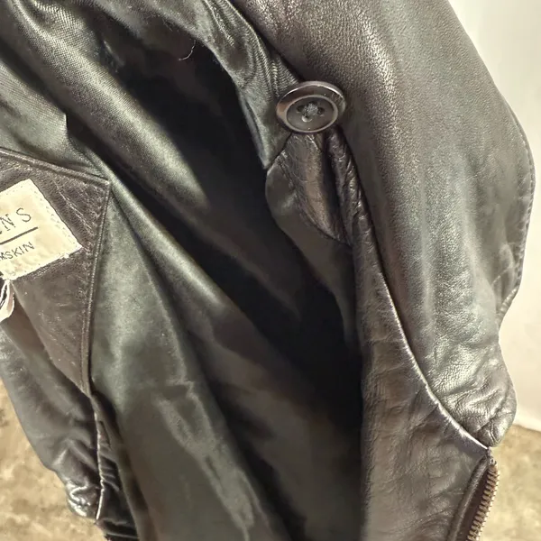 Vintage Valerie Stevens Lambskin Leather Belted Jacket‎ in Black Size Medium - Image 12