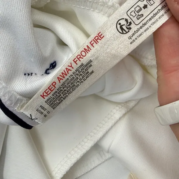 Anthropologie Daily Practice Track Pants Womens L White Navy Wide Leg NWT - Image 4