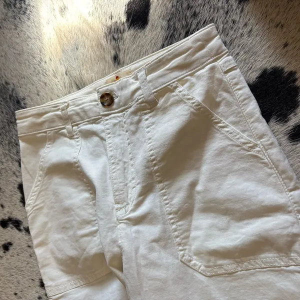 MARINE LAYER Cream Maya Slim Straight Utility Pants Size 6‎ - Image 8