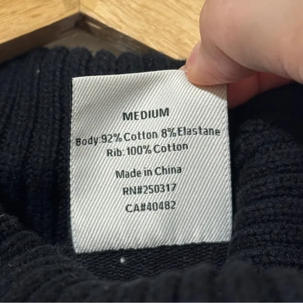 Varley Britannia Black Sweatshirt Size Medium Pullover Ribbed Sweater Turtleneck - Image 8