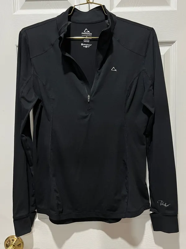 Paradox Women's Black Merino Blend Top Size Medium Long Sleeve With Thumbholes - Image 7