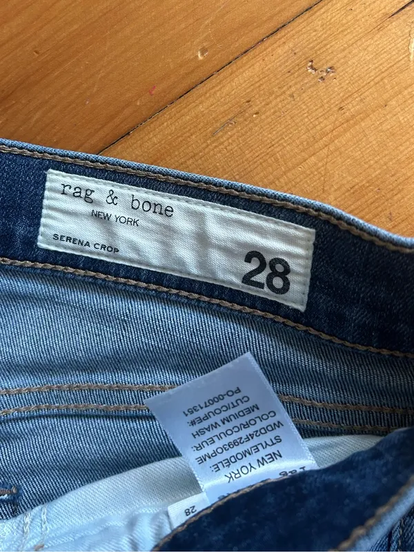 rag & bone Wide Leg Serena Crop Cropped Denim medium wash jeans 28 - Image 7