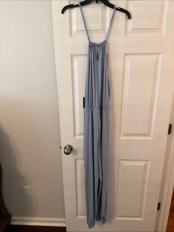 HALARA Slate Blue Lightweight Jumpsuit with Spaghetti Straps size M brand new - Image 3