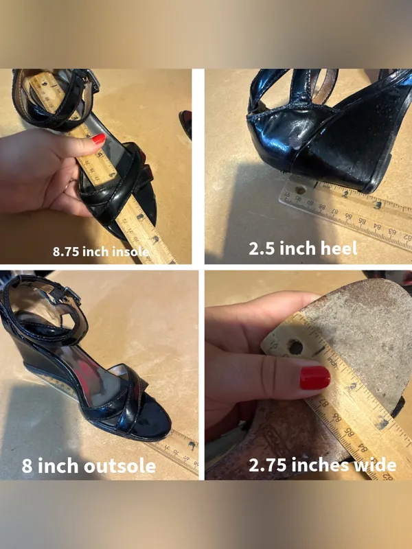 Coach "Coretta" Black Patent Leather Wedge Heel Sandals (5m) - Image 9