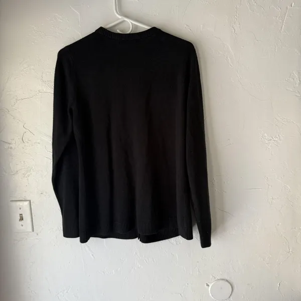 Requirements Sweater Soft Large Black Button Front‎ Cable Knit Cardigan Classic - Image 7