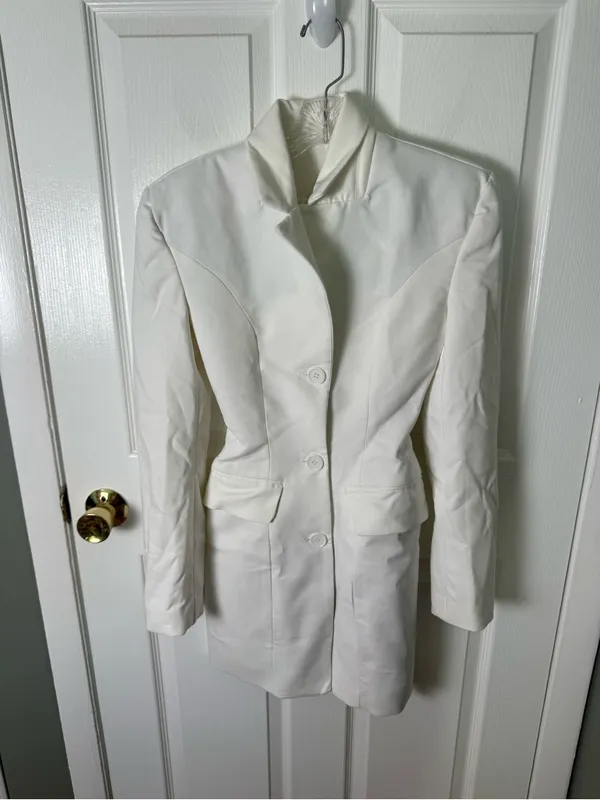 House of CB Amia White Blazer Mini Dress XS Tall - Image 3