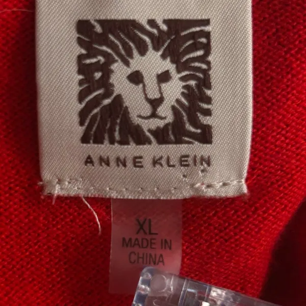 Anne Klein Off The Shoulder‎ Sweater Red XL - Image 6
