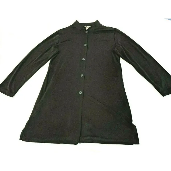 Paragon Large Black  Polyester Blend  Button Down Jacket Dress 22h - Image 8