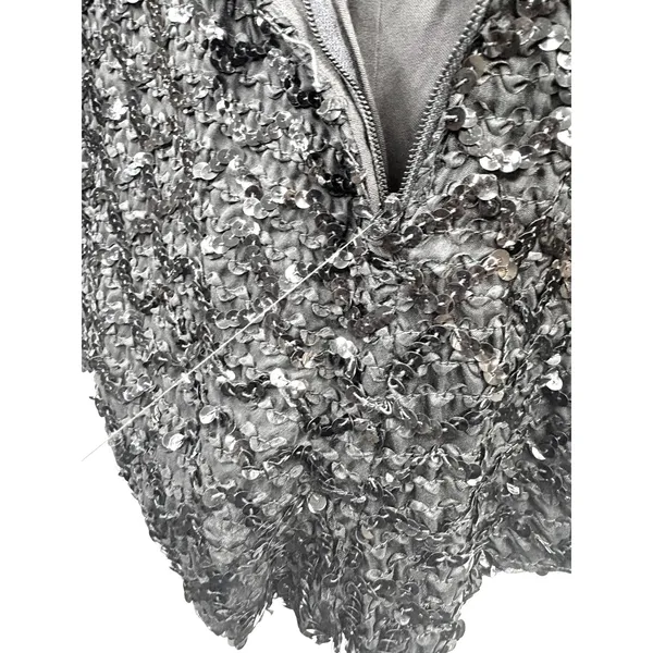 Vintage Women's Black Sequin‎ Textured High Waist Shorts Glam Party Festival 12 - Image 5