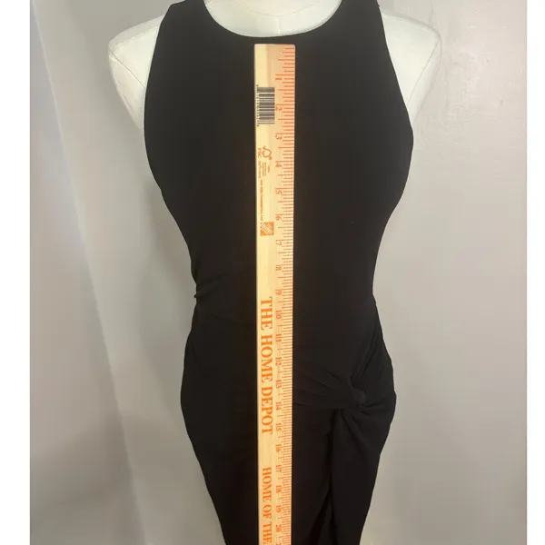 BHLDN Black Sleeveless High Neck Knotted Maxi Gown Dress XS - Image 5