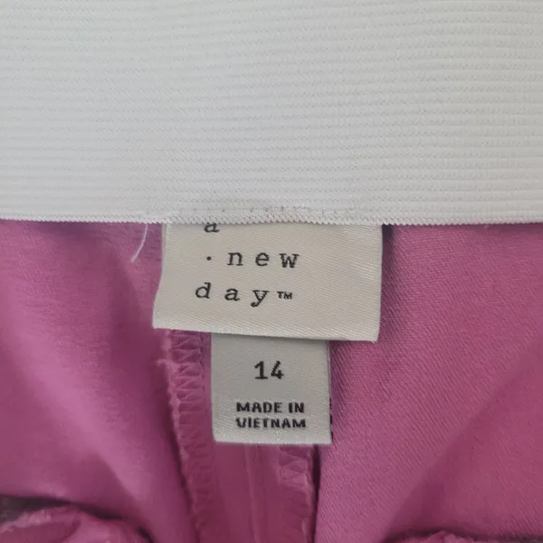 A New Day Kick Flare Pants – Pink High Rise Elastic Waist Women’s Size 14 - Image 5