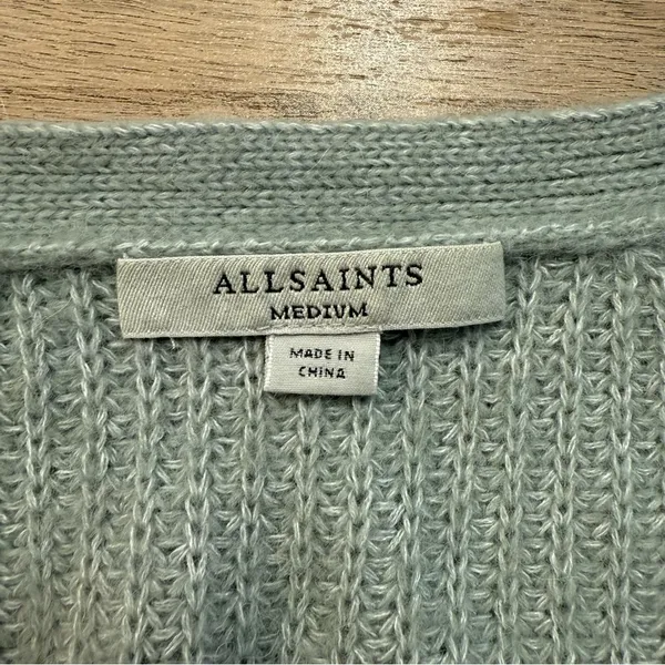 All Saints Green Bay Leanne Oversized Knit Cardigan Sweater Wool & Alpaca Medium - Image 9