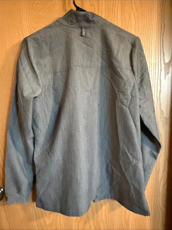 mandala Women’s‎ Gray Modern Two Pocket Scrub Jacket Small - Image 8