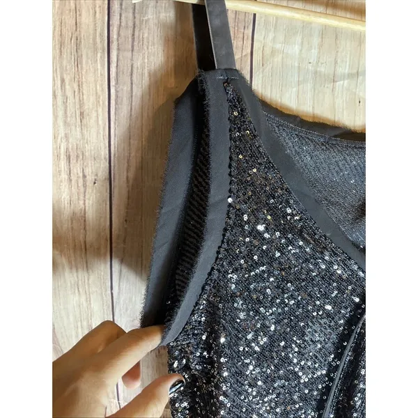 Free People Bodysuit Womens Medium Sequin Spark Party Event Concert 170/96A - Image 11