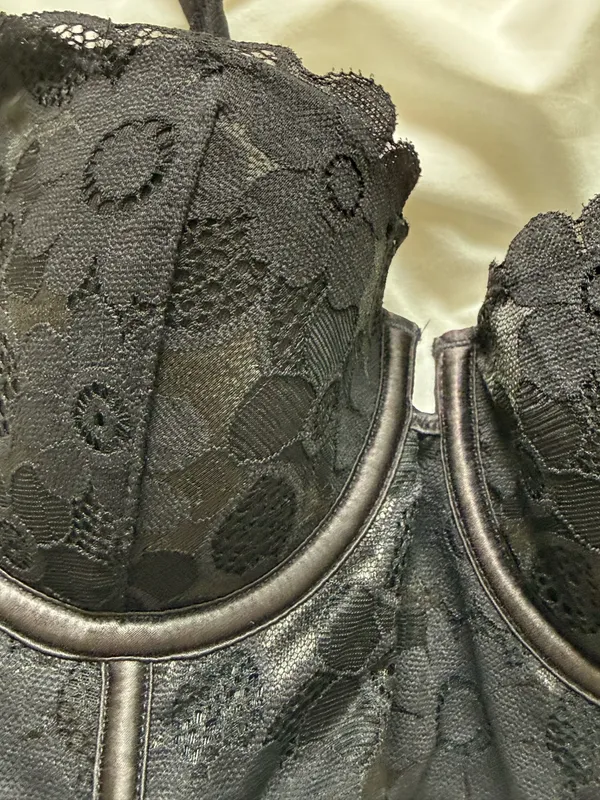 Aerie black daisy lace bra top - Image 4