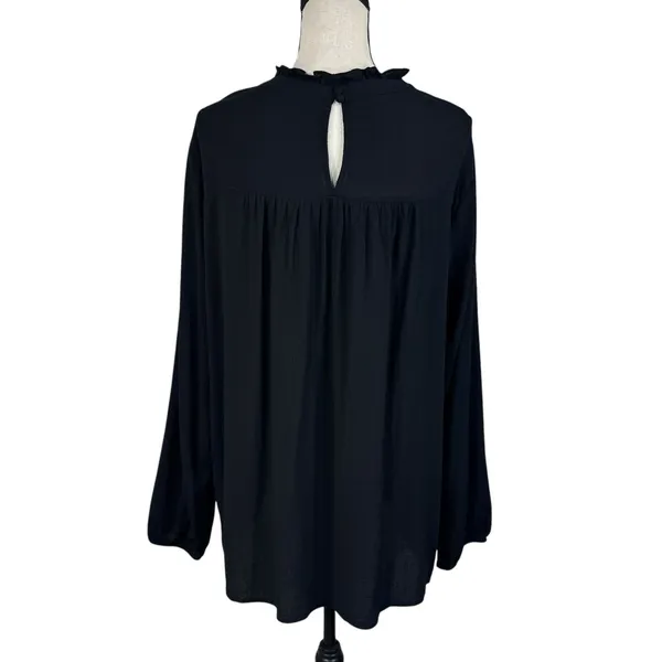 Torrid SZ 2 (2X-Large) Tunic Top Embroidered Ruffled Neck Long Balloon Sleeves - Image 6